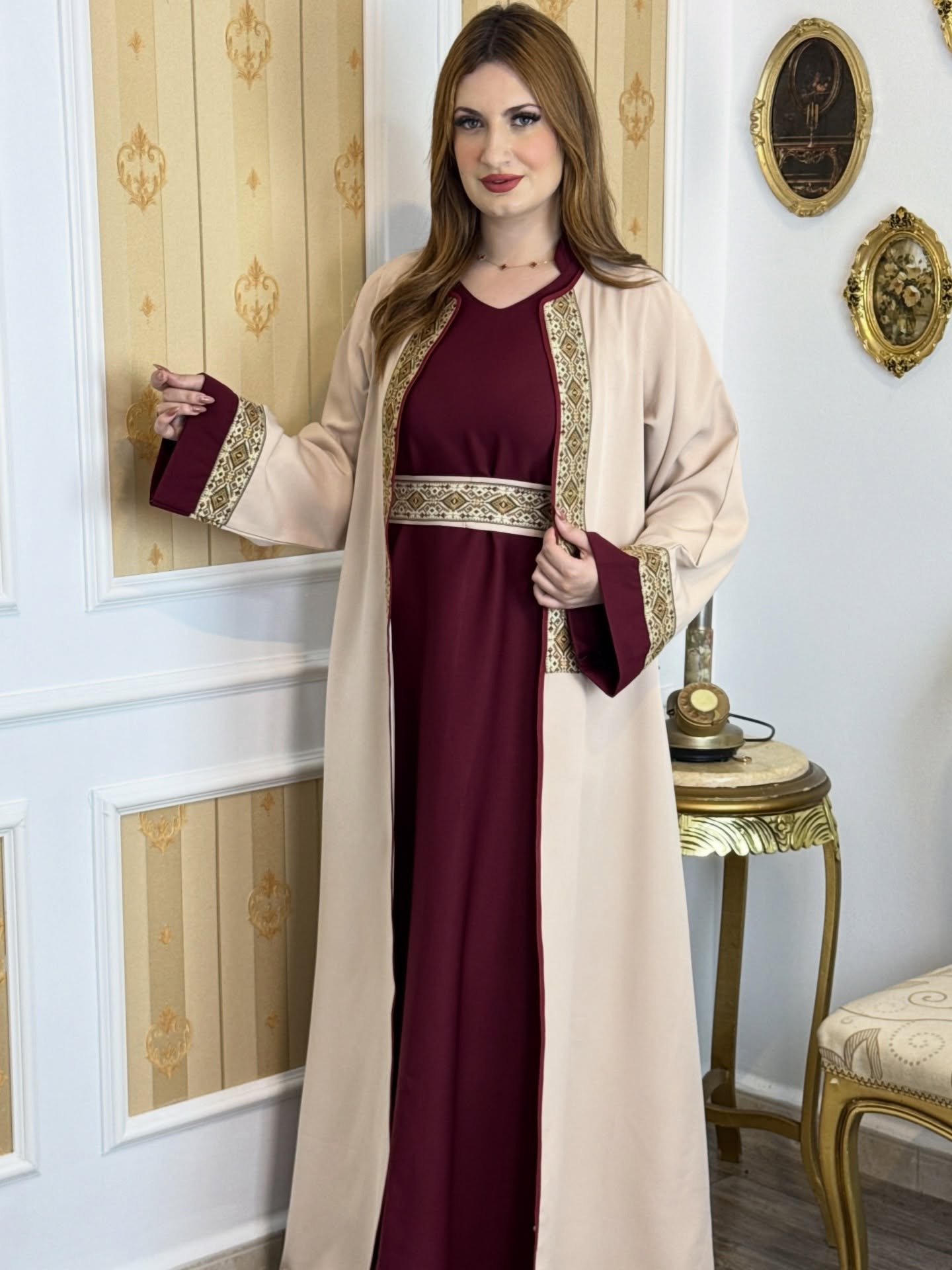 Kimono 3 piéce ( grenat)