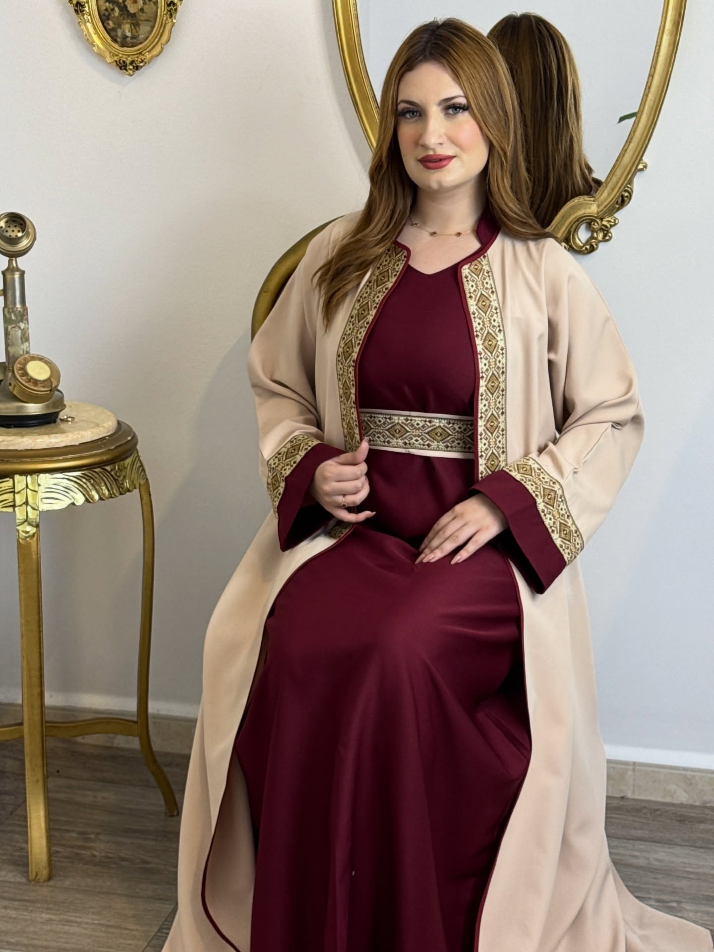 Kimono 3 piéce ( grenat)